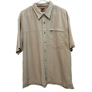The North Face Plaid Button Short Sleeve Shirt Hiking Outdoors A23